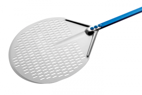 A-F Gi-Metal Aluminum Round Perforated Pizza Peel for Baking with Handle 23”,47”,59’’,71 - 0.90 LB to 2.93 LB